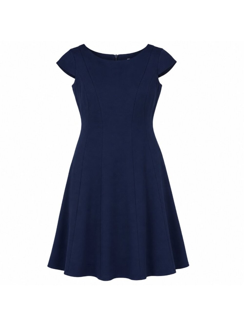 Nora Gardner Women’s Size 6 Navy Blue Fit & Flare Dress Cap Sleeve Career USA